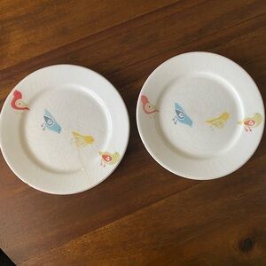 Pier 1 Imports Salad Plates set of 2 birds chicks